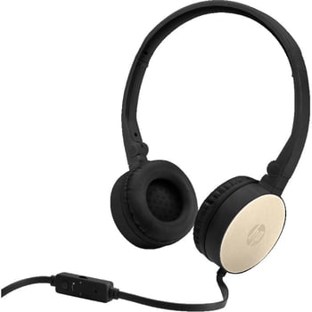 HP H2800 On-Ear Headphones Bookstore Black/Silk Wired Jarir Qatar - Gold