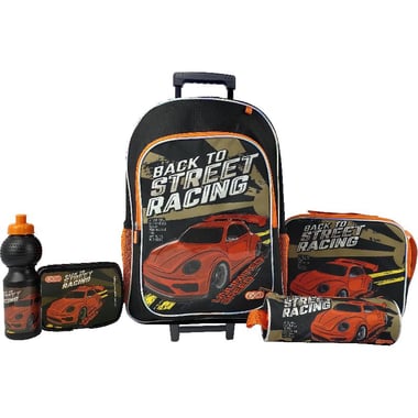 Roco Street Racing 5-in-1 Value Set Trolley Bag with Accessory, Black/Red