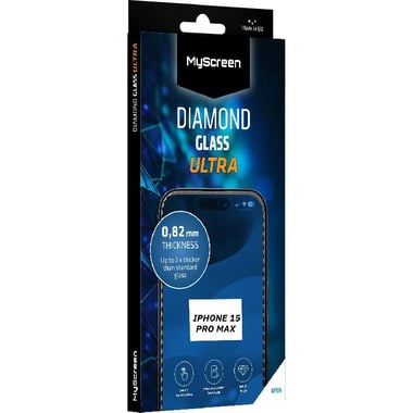 MyScreenPROTECTOR Diamond Glass Ultra Smartphone Screen Protector, Glass with Edge Grinding Process Design, for iPhone 15 Pro Max