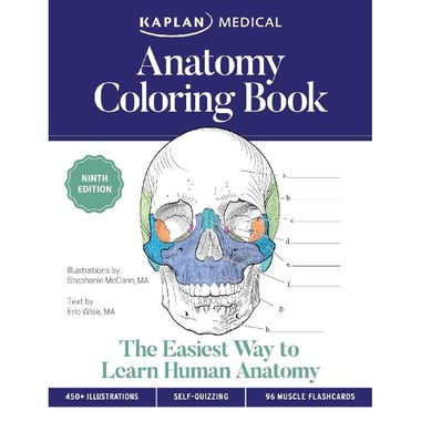 Anatomy Coloring Book, 9th Edition (Kaplan Test Prep) - The Easiest Way to Learn Human Anatomy