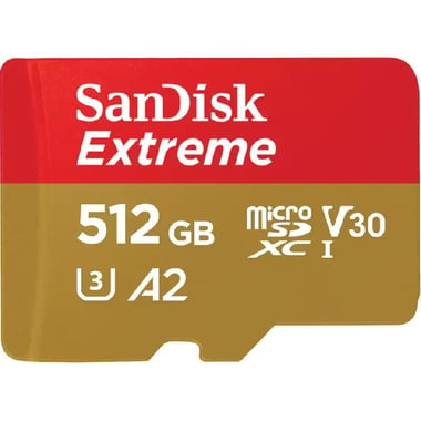 SanDisk Extreme MicroSDXC, 512 GB, Class 10: Max 190 Mbps Speed Performance