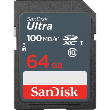 SanDisk Ultra SDXC Card, 64 GB, Class 10: Max 100 Mbps Speed Performance
