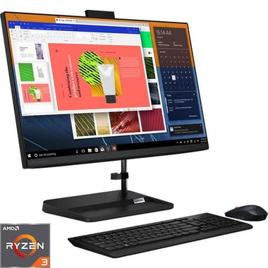 Lenovo IdeaCentre AIO 3 Desktop Computer, 23.8", AMD Ryzen 3, 4 GB RAM, 256 GB PCIe NVMe M.2 SSD