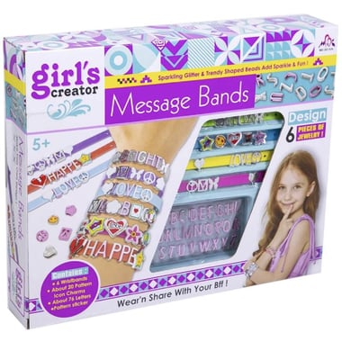 Hang Wing Girl's Creator: Message Bands Play Set Arts and Crafts Learning Activity Set, 5 Years and Above