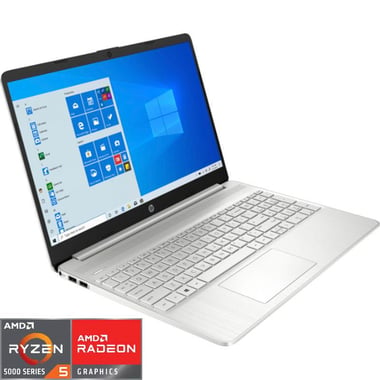 HP 15s-eq2001ne Laptop, 15.6", AMD Ryzen 5, 8 GB RAM, 512 GB NVMe M.2 SSD, Windows 10