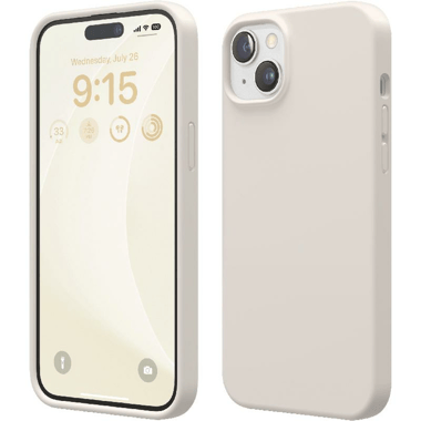 Elago Silicone Back Cover Mobile Case, for iPhone 15 Plus, Stone