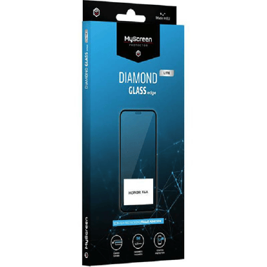 ماي سكرين بروتكتور DIAMOND GLASS edge Lite واقي شاشة هاتف ذكي، لاصق كامل ، أسود، for Honor X6‎a