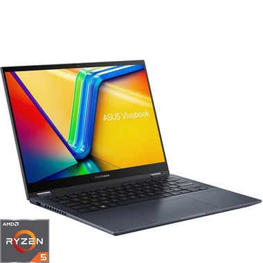 Asus Vivobook S 14 Flip 2-in-1 Laptop - Convertible, 14", AMD Ryzen 5, 8 GB RAM, 512 GB PCIe NVMe M.2 SSD, Windows 11 Home, AMD Radeon, Folder