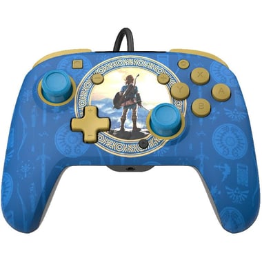 PDP REMATCH The Legend of Zelda: Breath of The Wild Edition Controller, Wired, for Nintendo Switch, Hyrule Blue