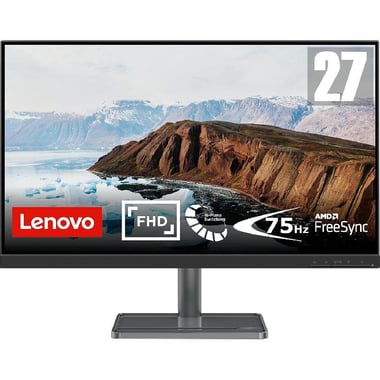 Lenovo L27i-40 27" Display Monitor, WLED, FHD (Full HD), 100 Hz, 4ms (Extreme)/6ms (Normal), Built-in Dual Speaker (2 X 3W), Black