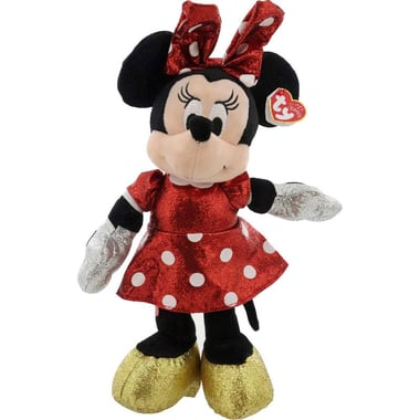 TY Beanie Babies Sparkle: Minnie Mouse Plush Toy, Red/Black, 3 Years and Above