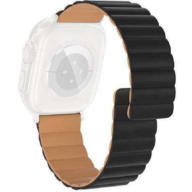 Amazing Thing Smoothie Mag Wrist Strap, Universal, for Apple Watch 49/45/41/Smartwatch 22 mm Lug width, Silicone, Strap Width (22 mm), Black/Orange