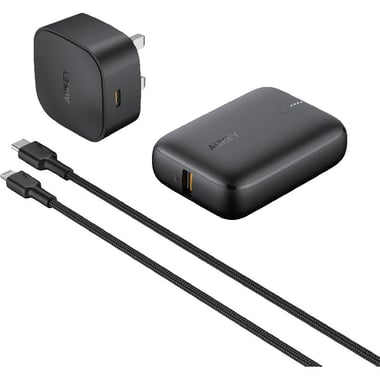 Aukey On-The-Go BUNDLE I Charging Bundle Smartphone Accessory Bundle, Universal, for Most Devices, Black
