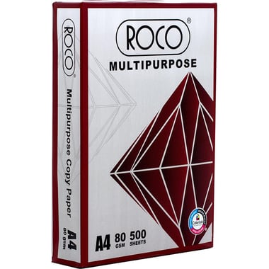 Roco Multipurpose Copy Paper, Plain, White, A4, 80 gsm, 500 Sheets