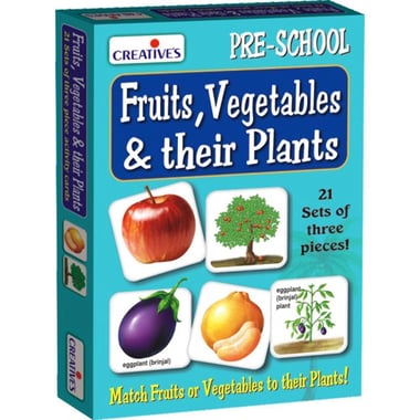 كرياتيفز لما قبل المدرسة Fruits، Vegetables & Their Plants مجموعة أنشطة تعليمية، انجليزي، 7 سنوات فأكثر