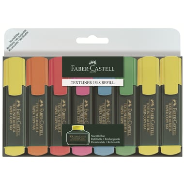 Faber-Castell TextLiner 1548 Highlighter, 1 - 7 mm Chisel Tip, Assorted Color