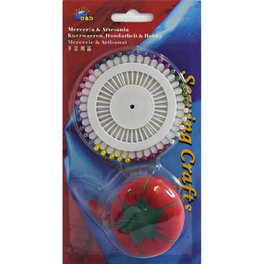 طقم خياطة، Pin Cushion‎/‎Pearlized Pins/Wheel، فضي