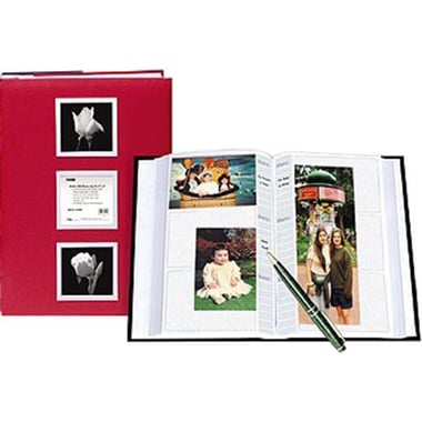 بايونير البوم صور، مذكرة ثنائية الاتجاه بغلاف قماشي، مع 3 فتحات، ملزمة كتب، أحمر، بوصة ‎4‎ × ‎6، 100‎ صورة ‎200‎) صفحة)
