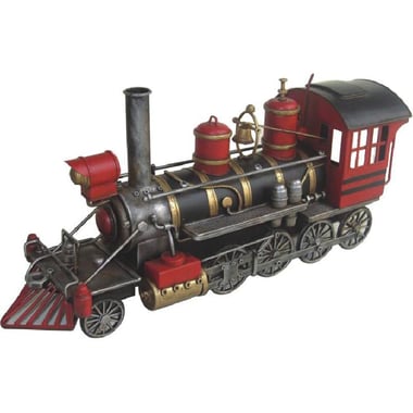 قطار مجسم صغير للديكور، كريمي ‎/‎ أحمر / أسود