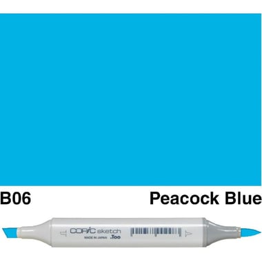 COPiC Sketch B-06 Graphic Art Marker, Peacock Blue, Twin Tip