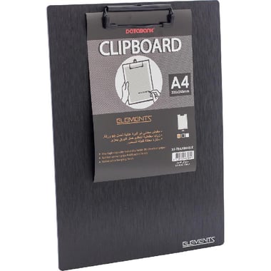 Data Bank Elements Standard Clipboard, A4, Polypropylene Foam, Black