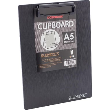 Data Bank Elements Standard Clipboard, A5 (14.8 X 21 cm), PP Foam, Black