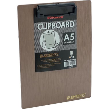 Data Bank Elements Standard Clipboard, A5 (14.8 X 21 cm), PP Foam, Brown