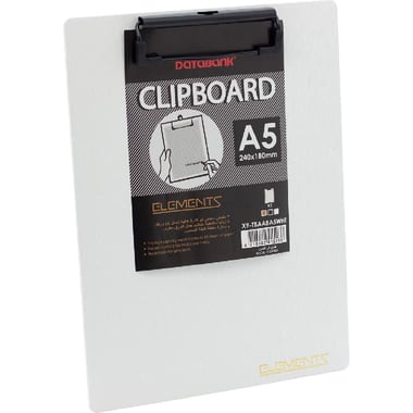 Data Bank Elements Standard Clipboard, A5 (14.8 X 21 cm), PP Foam, White
