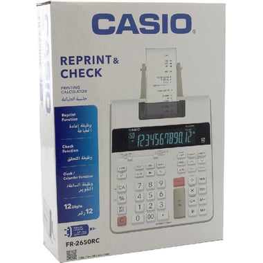 Casio FR-2650RC Printing Calculator, 12 Digit, Large Display, White