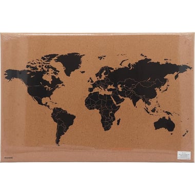 World Map, Wooden Frame, 60.00 cm ( 1.97 ft )X 40.00 cm ( 15.75 in )