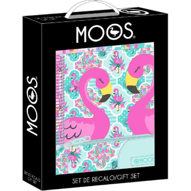 Moos Flamingo Stationery Set, 6 Items, Turquoise/Pink