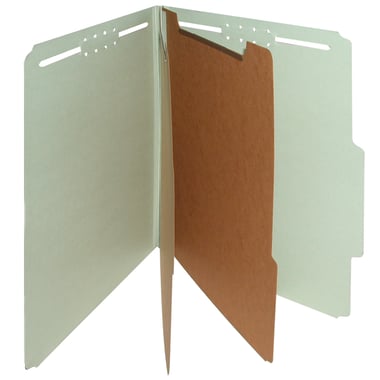 Smead Classification Folder, Letter Size, Folder: 2" Prong, Divider: 1" Twin Prong, 2 Dividers, Green
